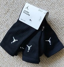 L or XL NIKE AIR JORDAN DRI-FIT Cushioned Black CREW Basketball SOCKS niketop