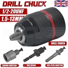 1.5-13mm Heavy Duty Keyless Chuck Adaptor Conversion 1/4"Hex SDS Plus 1/2 Impact