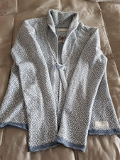 Pretty Odd Molly blue and white 100% Cotton cardigan with tie front in size 2.