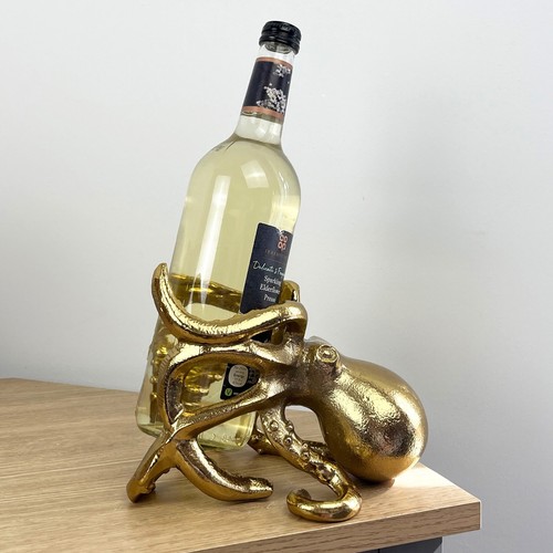 Gold wine bottle holder - gold,