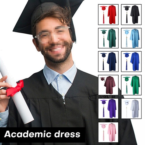 Graduation gown cap with - gown,