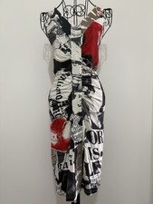 John Galliano Vintage Newspaper Print Dress Excellent Condition Size 42/28