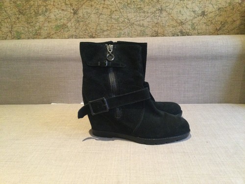 Ash black suede - wedges, boots