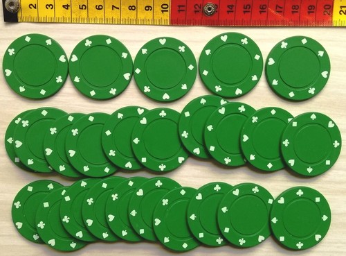 Green poker chips - 39, mm