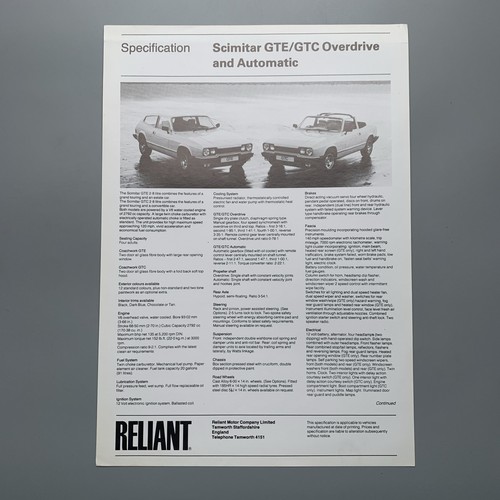 Reliant scimitar gte - reliant,