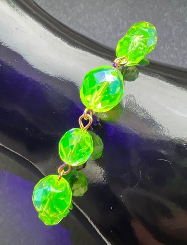 Uranium vaseline glass beaded - glass,
