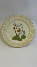 Vintage Royal Worcester Palissy Plate Constance Art Nouveau Cream Vg Condition