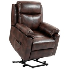 HOMCOM Power Lift Chair Electric Riser Recliner with Remote Control, Brown