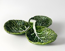 Vintage Majolica Cabbage Leaf