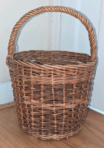 Vintage wicker log basket - log,