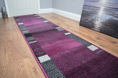 Purple black hallway runner - black,