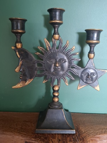 Brass celestial candlestick - brass,
