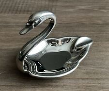 Swan Silver Plated Ashtray Trinket Dish Made By Seba - England Vintage Decor