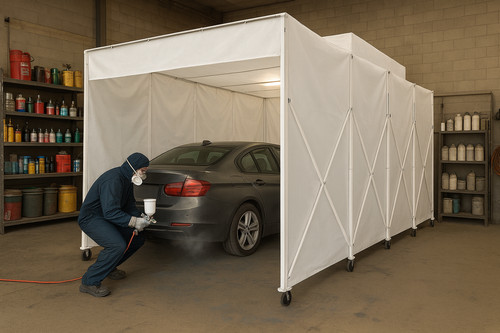 Paint room retractable spray - retractable,