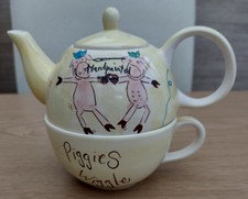 Vintage / retro Whittard of Chelsea "Party Piggies" tea for one teapot / cup