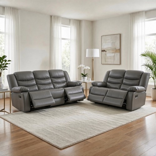 Roma leather recliner sofa 2 - roma, 3+2