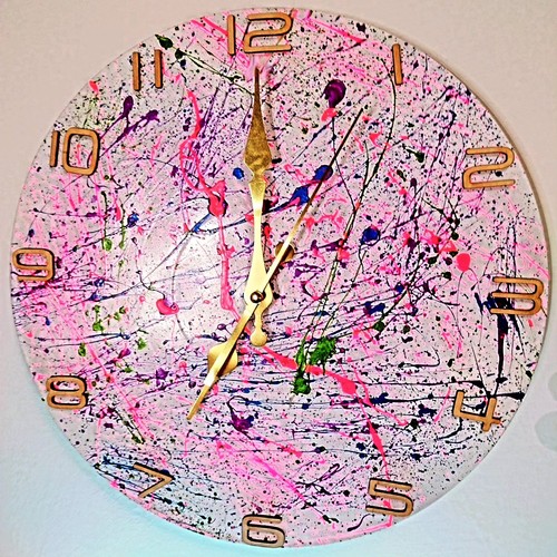 Handcrafted vinyl record clock - record,