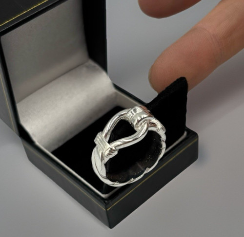 Silver saddle ring - silver,