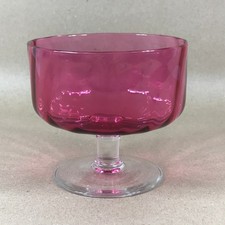 Cranberry Glass Dessert Bowl
