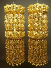JAPANESE H41cm 16.1" GOLD GILT PLASTIC YORAKU BUDDHIST SHRINE ALTER DECORATION