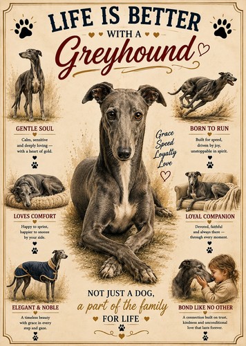 Greyhound print life - greyhound,