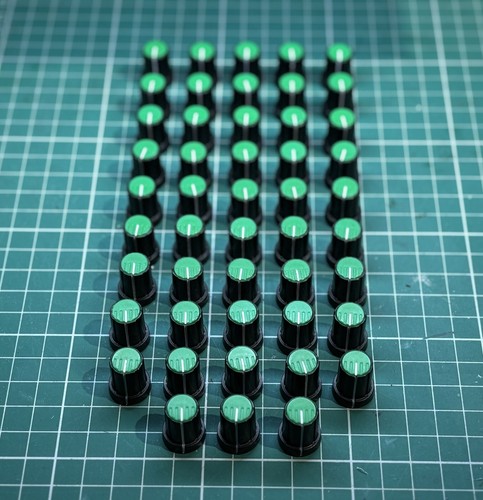 Knob black green for - /, |