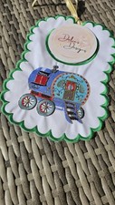 Romany GYPSY wagon Handmade Bib New Baby Gift Vardo Baby Set 