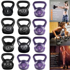 Vinyl Kettlebell Weight Set Kettlebells Exercise Home Gym Fitness Workout 4-20kg