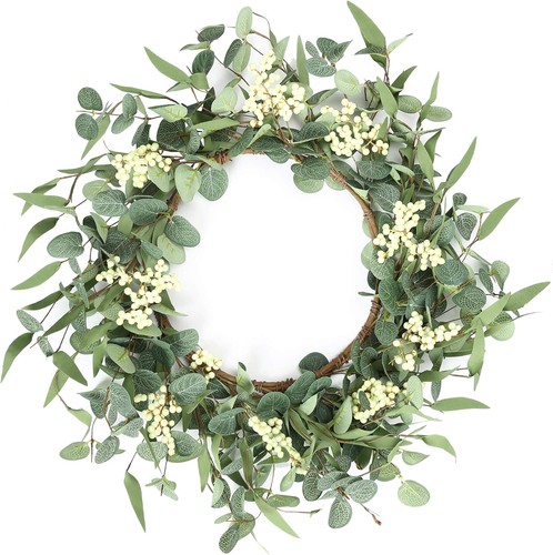 Eucalyptus wreath front door - eucalyptus,