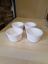 4 X Vintage Large White Ramekins / Pudding Dishes 11cm X 6.5cm 