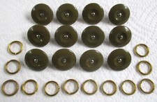 12x British Army:"DENIM BATTLEDRESS BLOUSE BUTTONS & RINGS" (19mm, BD, Overalls)
