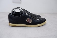 Dolce Gabbana D&G Mens Leather Sneakers Size Uk 8 Eu 42 Black Shoes Well Worn 