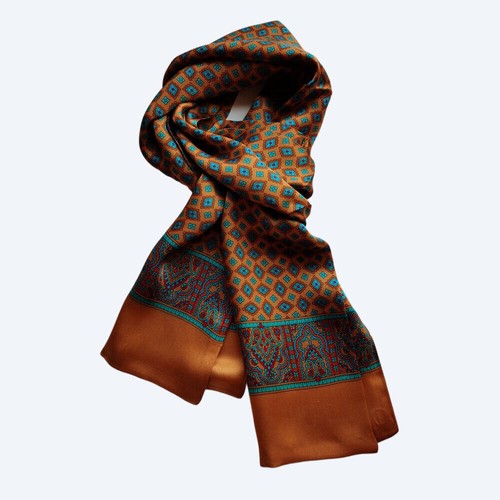 Men 100 pure silk scarf - 100,
