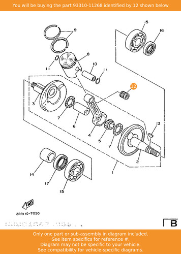 Yamaha bearing 93310 - yamaha, bearing,