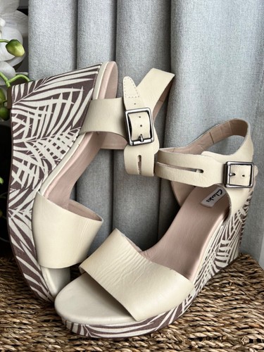 Clarks shoes wedge heels - wedge, cream