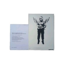 Banksy original Flying copper + Flyer 2006 Barely Legal #5/10 woh dismaland 