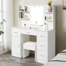 White Dressing Table w/10 Led