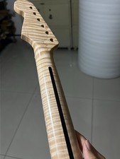 Stainless steel 22fret Gloss Start Natural Flame Maple Electric Guitar Neck