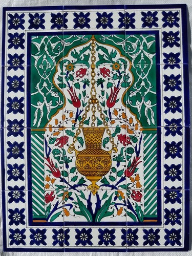 Tunisian ceramic tile wall art - ceramic,
