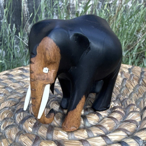 Hand carved wooden elephant - wooden,