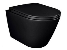 Hanging Toilet RAK Ceramics Feel, Black, Matt, Rimless, NO TOILET SEAT - A