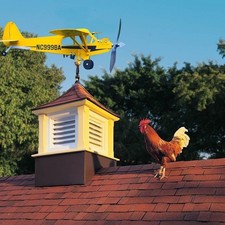 Weather Vane Wind Direction Compass--Piper J3 Cub Airplane Weathervane