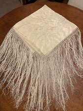 Antique Piano Shawl Cream Silk