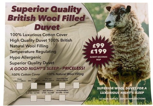 Wool filled duvet single - filled,