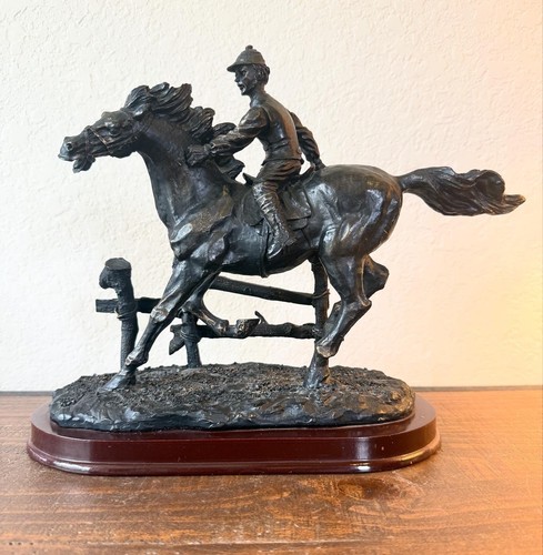 Statue horse and jockey - statue,
