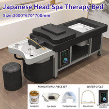 Japanese Head Spa Therapy Bed & Steamer, Hood, Stool w/PLUMBING &Foot Bath Basin