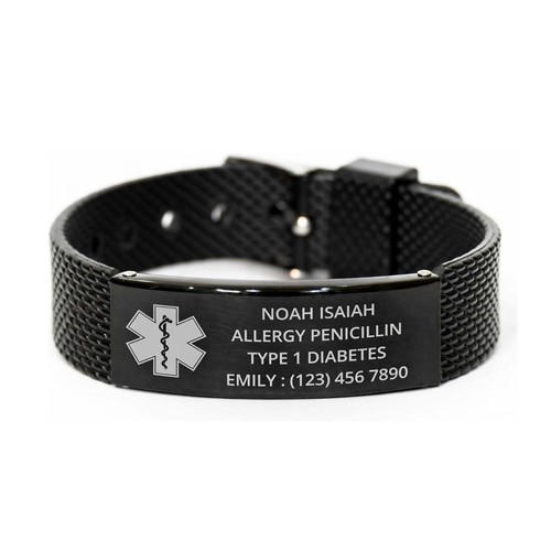 Medical alert bracelet mesh - alert,