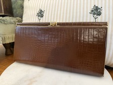 Vintage Evening Bag Real Leather Snake Alligator Crocodile Skin Handbag Clutch