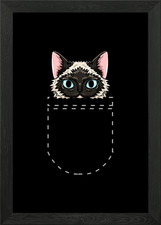 Pocket Siamese Cat Framed Wall