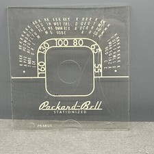 Vintage Packard-Bell Radio etched glass dial- NOS 6 New 4 Broken 1 Diff size